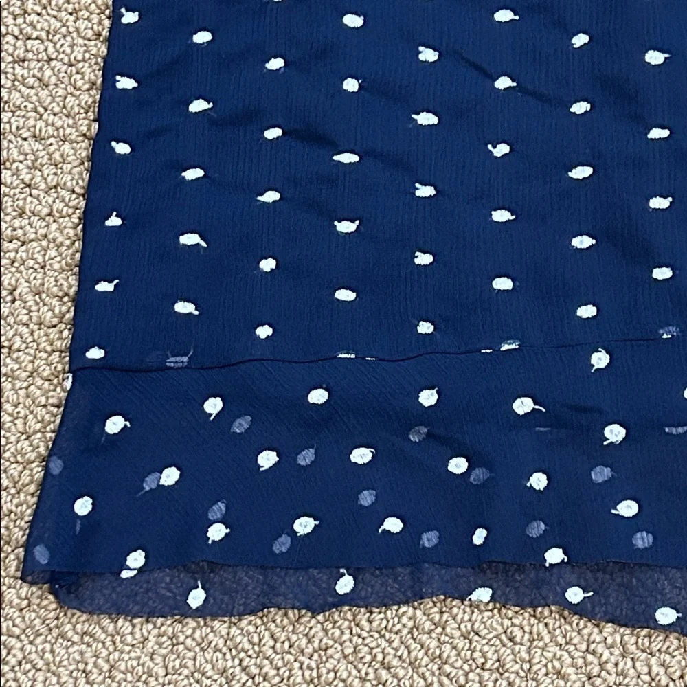 Anthropologie Hutch Ruffled Clip Dot Mini Skirt size 12 Navy Blue White